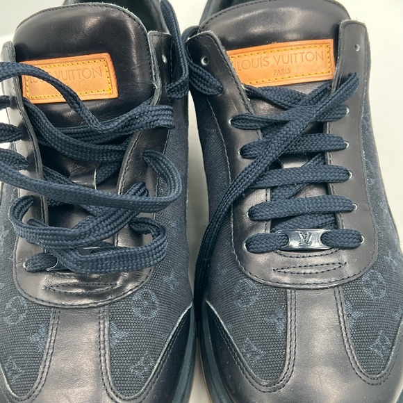 Louis Vuitton Women's Navy Monogram Mini Lin Canvas Sneakers EU Size 38 MA0052 - Picture 2 of 16